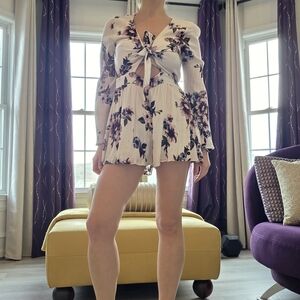 ILLA ILLA Floral White and Purple Romper